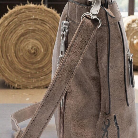 Browing Women's Premium Holstered Handbag with Safety Locks Distressed Brown - Picture 3 of 7